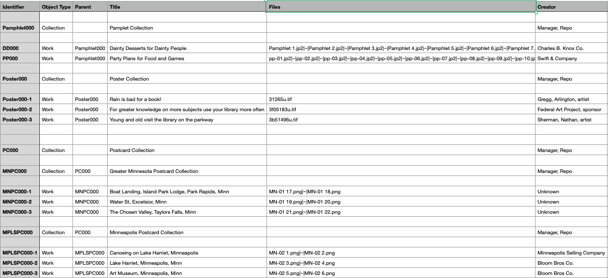 Sample Import CSV